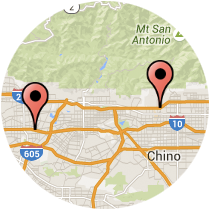 Map: Monte Vista Ave to Ramona Blvd